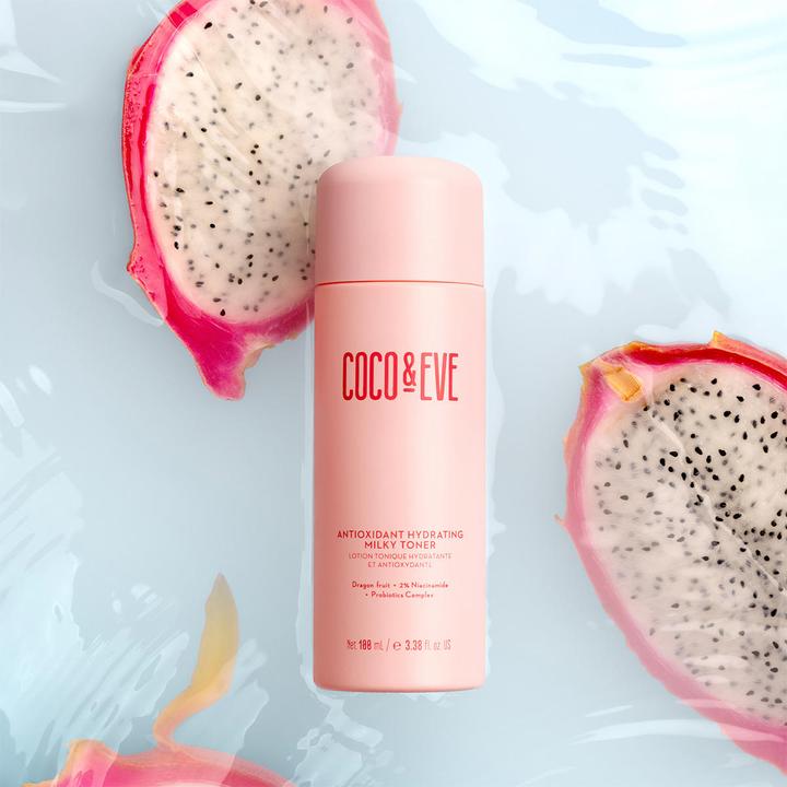 Immagine prodotto Coco & Eve Tonico Latteo Idratante Antiossidante con Acido Ialuronico, Niacinamide e Probiotici 100ml (Acqua tonica, 100 ml)