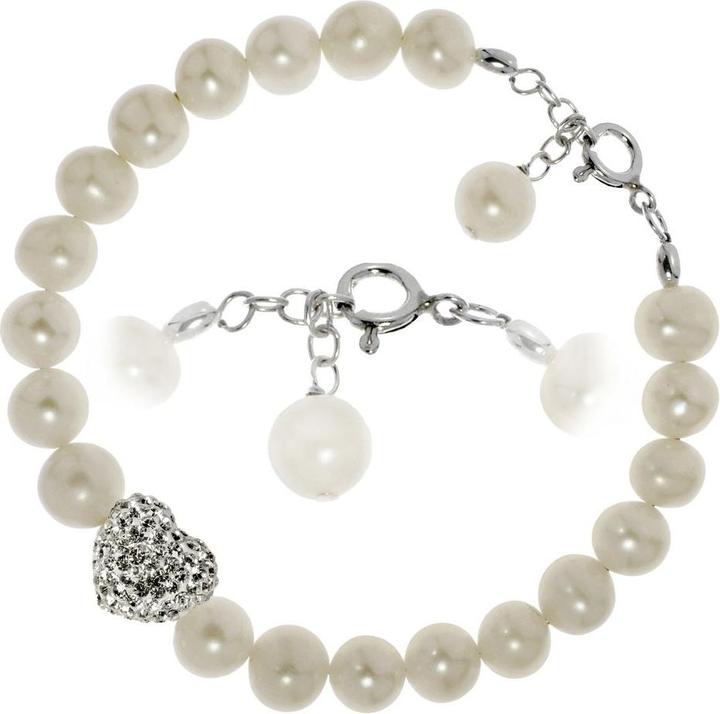 Bijouteria Armband (20.50 cm, Süsswasserperle, Silber 925, Kristall)