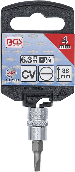 Immagine prodotto BGS Inserto per bit | unità quadra 6,3 mm (1/4") | fessura 4 mm (4 mm)