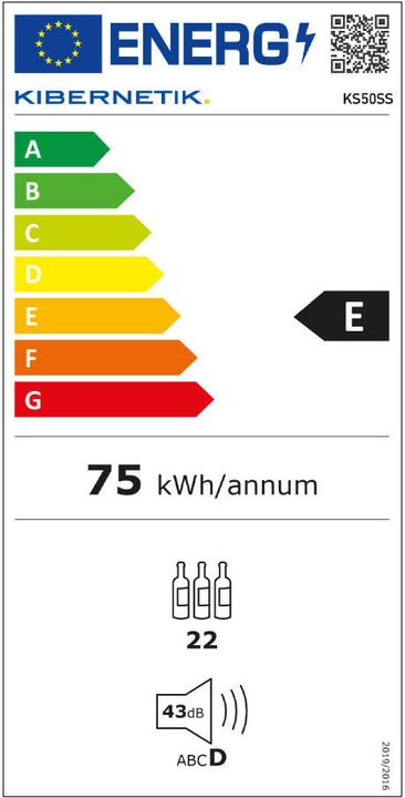 Energie-Label Kibernetik Party Cooler KS50SS (50 l)
