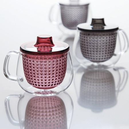 Actual product image KINTO UNITEA Unimug - Mug with Tea Strainer 350 ml Wine Red (0.35 l)