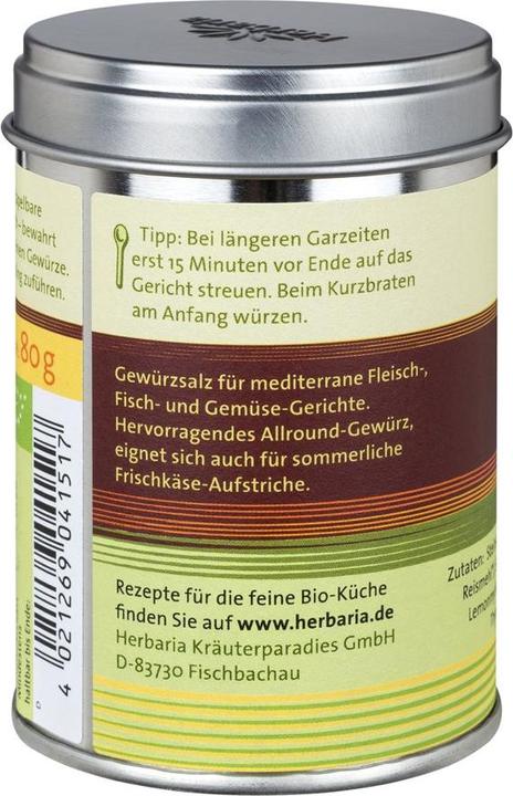 Nährwerte und Zutaten Herbaria Duft der Macchia bio (80 g)
