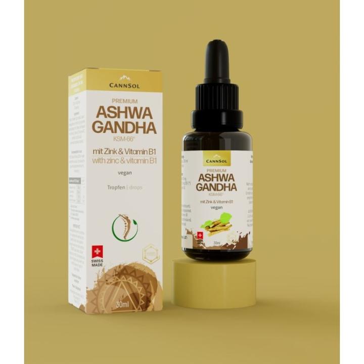 Immagine prodotto Cannsol Ashwagandha KSM-66 premium con zinco e vitamina B1 in gocce (1 Pezzo/i, Olio)
