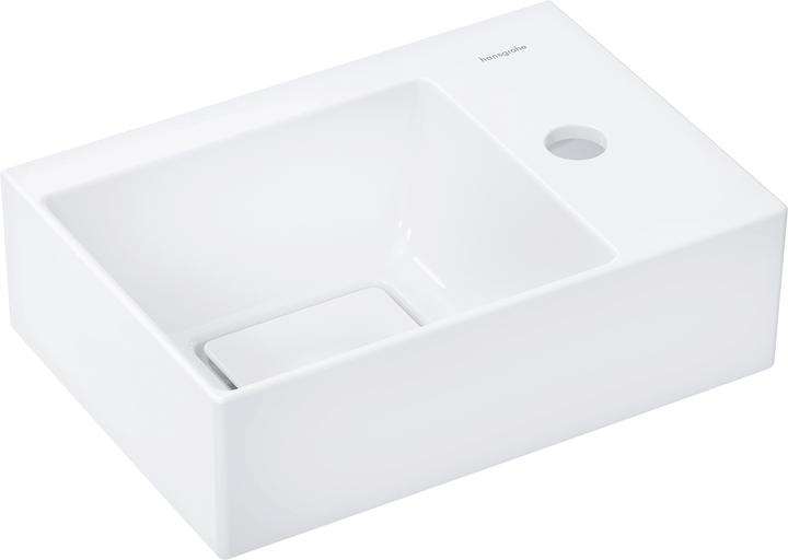 hansgrohe Xelovos E Handwaschbecken, 1 Hahnloch rechts o. links, ohne Überlauf, 360x250mm, SmartCle (377 mm, 128 mm)