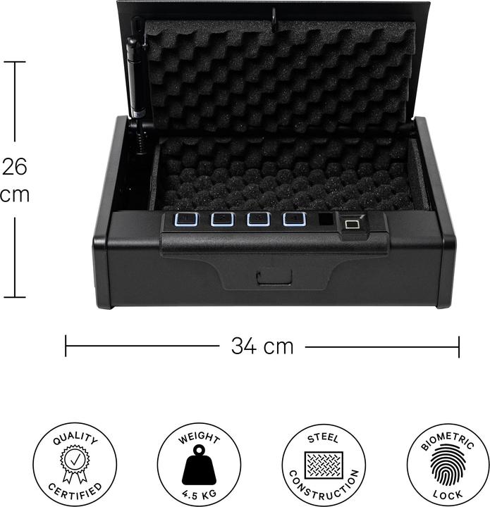 Actual product image Paladin Coffre-fort biométrique d'empreintes digitales