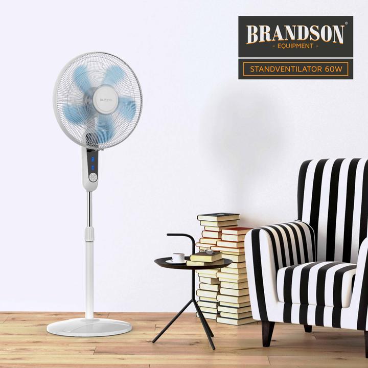 Immagine prodotto Brandson Ventilatore a piantana 40 cm Ø, telecomando, display, oscillazione, regolabile in altezza e in (57 dB)