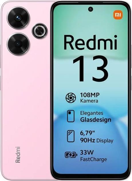 Produktbild Xiaomi Redmi 13 4G Dual SIM 8GB RAM 256GB Mit Ladegerät Rosa EU (256 GB, Rosa, 6.79", Hybrid Dual SIM, 108 Mpx)