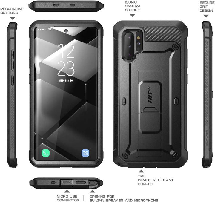 Actual product image Supcase Armored Case Unicorn Beetle Pro for Galaxy Note 10 Plus Black Universal (Samsung Galaxy Note 10 Plus)