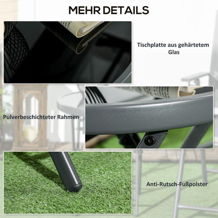 Produktbild Swisshandel24 Beistelltisch klappbar, Klapptisch aus Glas,45x45x50 cm, Schwarz