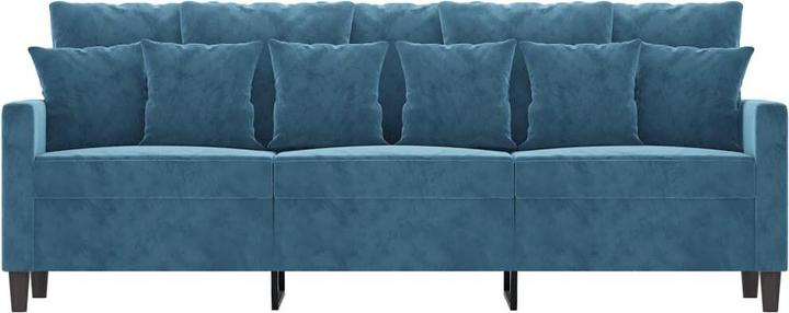 Actual product image VidaXL 3-seater sofa blue 180 cm velvet,Colour: Blue,Material: Velvet (3-seater)
