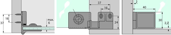 Actual product image Hettich Glass door hinges ET 5150