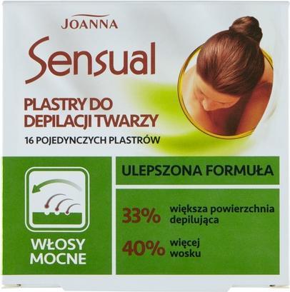 Produktbild Joanna Sensual Facial Hair Removal Patches Strong 16Pcs + Soothing Olive (Körperlotion, 10 ml)