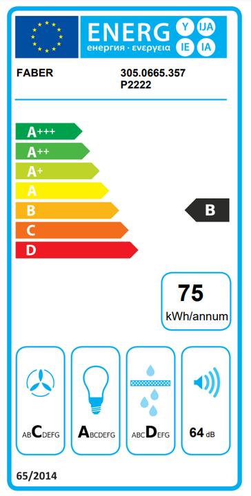 Energie-Label Einbauhaube INKA LUX EVO WH Matinis A52 (Zwischenbauhaube)