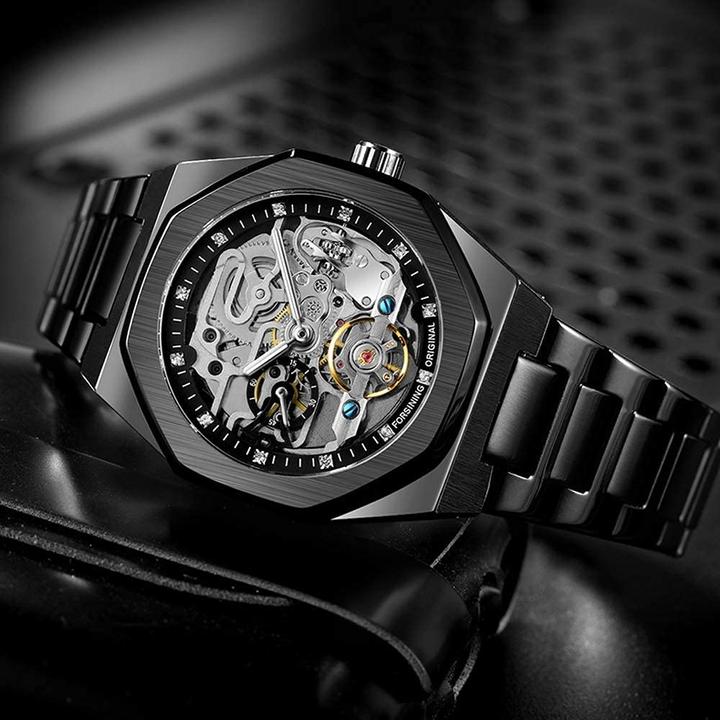 Produktbild Bosni Armbanduhr mit sichtbarem Uhrwerk (Black)