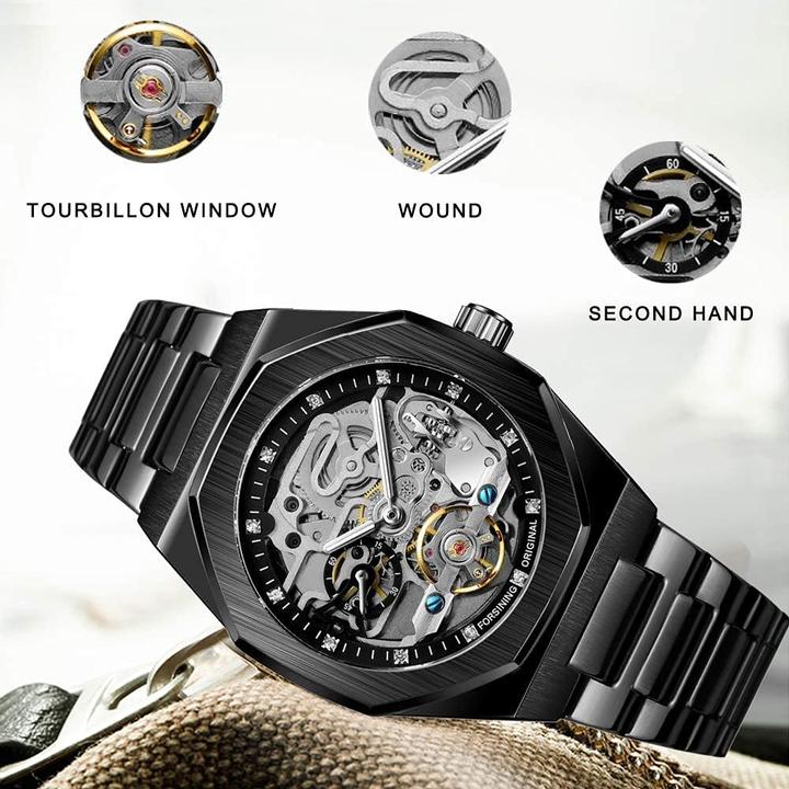 Produktbild Bosni Armbanduhr mit sichtbarem Uhrwerk (Black)