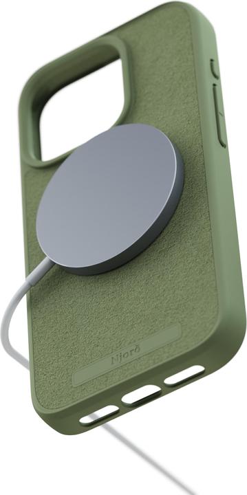 Actual product image Njord Suede MagSafe Case for iPhone 15 Pro, Olive (Apple iPhone 15 Pro)