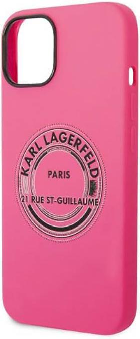 Produktbild Karl Lagerfeld Hard Cover Round Logo Bicolor Pink, f??r iPhone 14 Plus, KLHCP14MSRSGRCF (Apple iPhone 14 Plus)