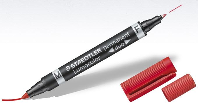 Actual product image Staedtler Lumocolor DUO 348 (Red, 0.60 mm, 10 x)
