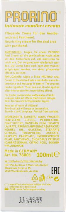 Image du produit HOT intimate Comfort Anal Care Cream 100ml (100 ml)