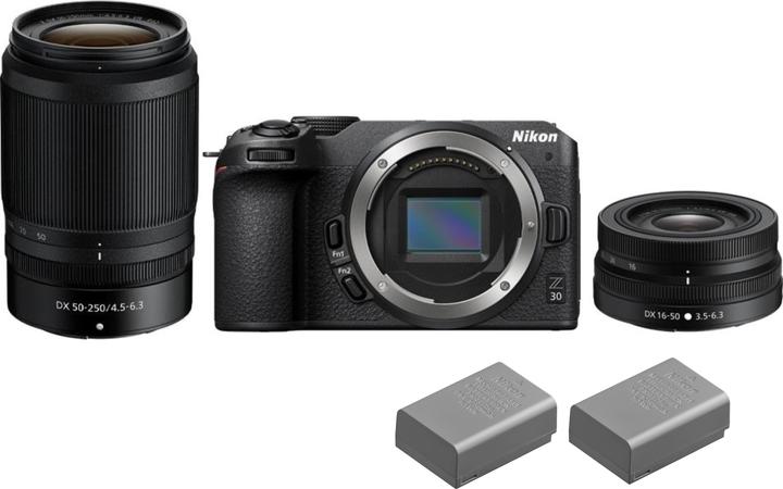 Produktbild Nikon Z 30 Kit (16–50 mm + 50–250 mm VR) + 2. Akku (16 - 50 mm, 20.90 Mpx, DX)