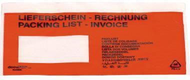 Immagine prodotto No Name Busta per documenti bolla di consegna fattura/multilingue DIN C6 175 x 140 mm (l x h) LDPE (C6)