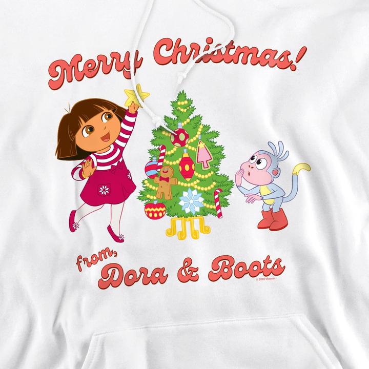 Immagine prodotto Dora The Explorer Happy Holidays Felpa con Cappuccio Dora e Boots Uomo (M)