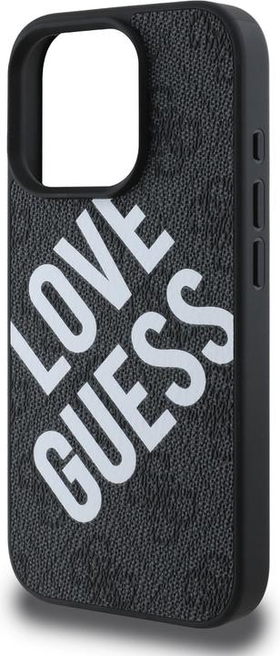 Actual product image Guess PU Leather 4G Big Love Logo MagSafe Case for iPhone 16 Pro Black (Apple iPhone 16 Pro)