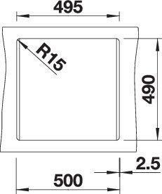 Actual product image Blanco Dalago 5 (Fitted sink, 51.50 cm, 51 cm)