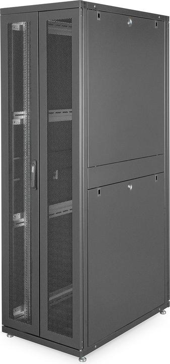 Produktbild Digitus Serverschrank 48,3cm 19Zoll 42HE schwarz RAL9005 1970x600x1000mm perforierte Tuer inkl.28x Montag... (42 HE, 19 Zoll Rack)
