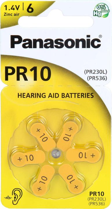 Panasonic Batterie f. Hörgeräte PR 10, 6 St (6 Stk.)