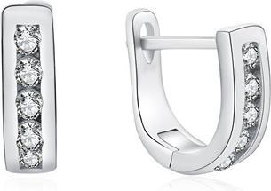 Moiss Elegant silver earrings with clear zircons E0000409 (L)