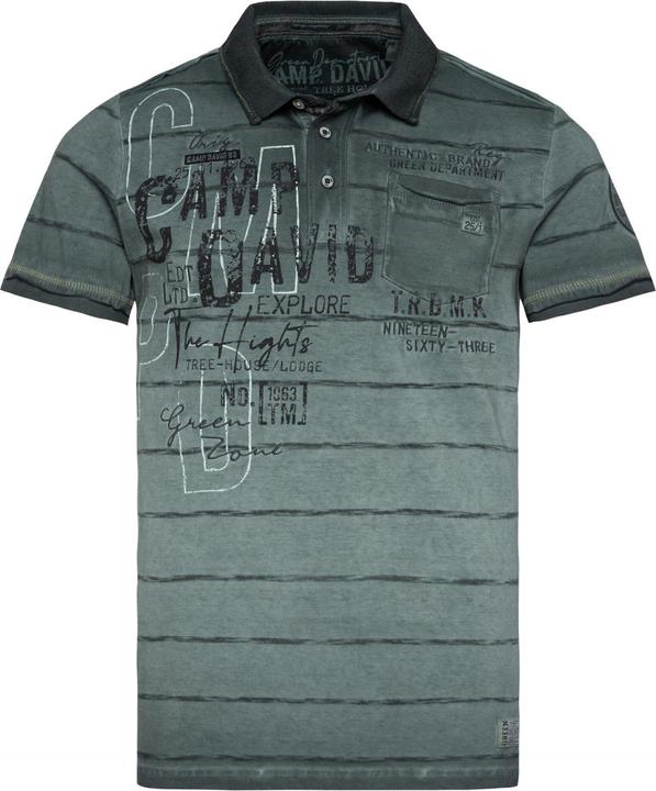 Camp David Poloshirt Tree House Kurzarmshirt mit Polokragen (L)