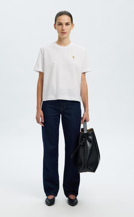 Actual product image Selected Femme Besticktes T-Shirt mit Rundhalsausschnitt (XL)