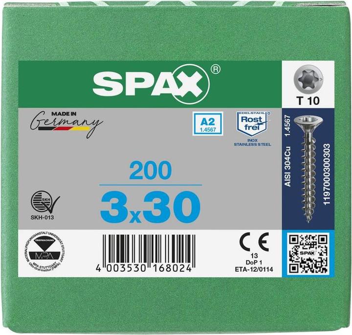 Actual product image Spax Chipboard screws A2 (200 Screws per piece)