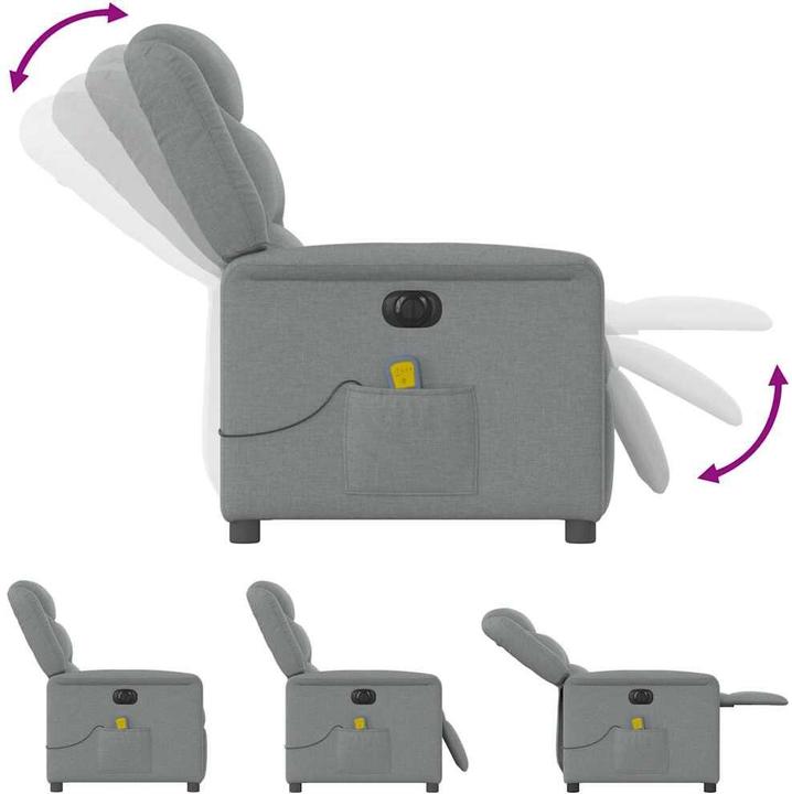 Produktbild VidaXL Massagesessel Elektrisch Hellgrau Stoff