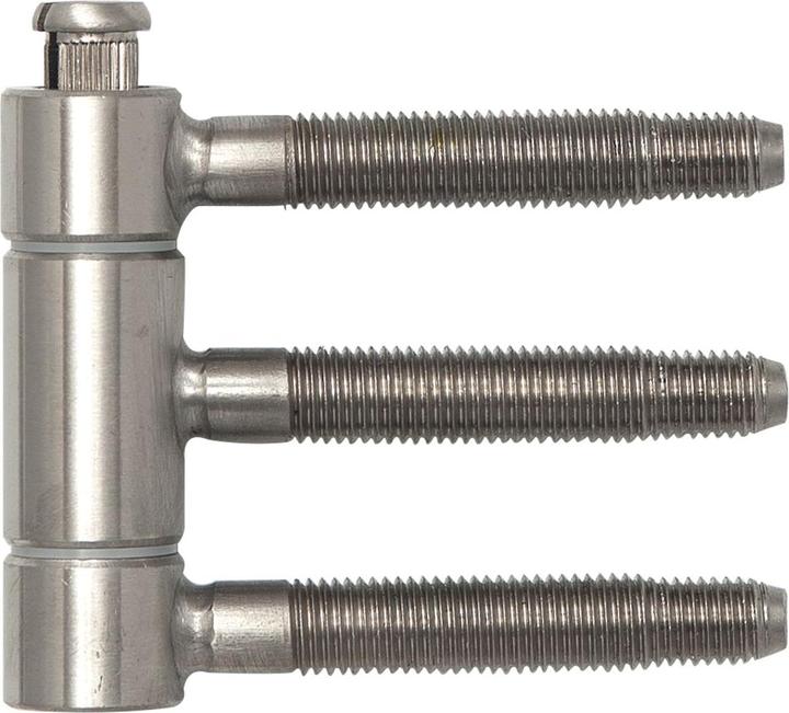 Actual product image SFS Drill-in hinge (plug-in hinge) 3-part, ø 18 mm height 61 mm Door hinge, stainless steel