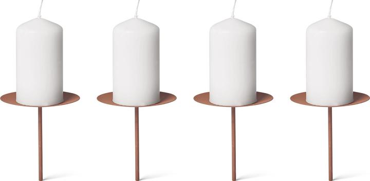 Actual product image Novaliv 8x Candle Pick | Spike, 12 cm ROST | Candle Holder for Advent Wreath Candle Pin Christmas Wreath (12 x 12 x 12 cm)