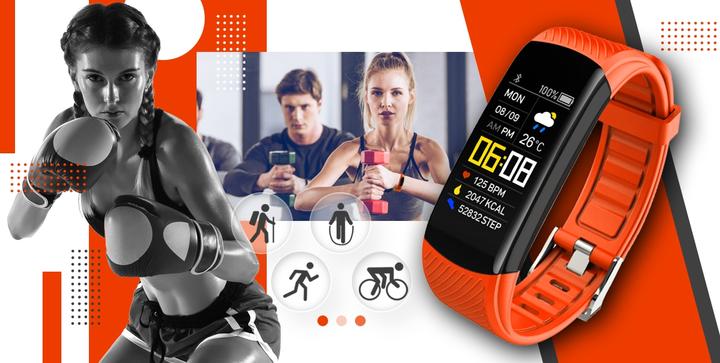 Produktbild Giewont Fit&GO Duo GW200-9 Smartband – Schwarz + Orangefarbenes Power-Armband