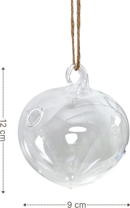 Image du produit Hermex Vase en verre suspendu (1 x, 9 x 9 x 12 cm)