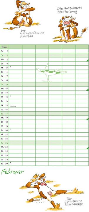 Produktbild Yoga für Kühe Familienplaner 2025 – Wandkalender – Familien-Kalender mit 6 Spalten – Format 22 x (22 x 49 cm, Deutsch)