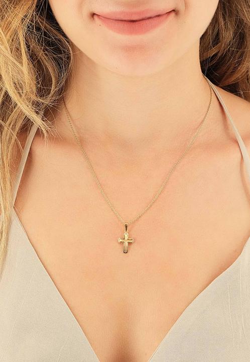Image du produit Muau Pendant cross or jaune 750, 21x11mm (Or jaune 750)