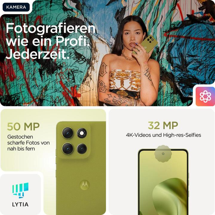 Immagine prodotto Motorola G86 (256 GB, Cipresso d'oro, 6.67", Doppia SIM, 50 Mpx)