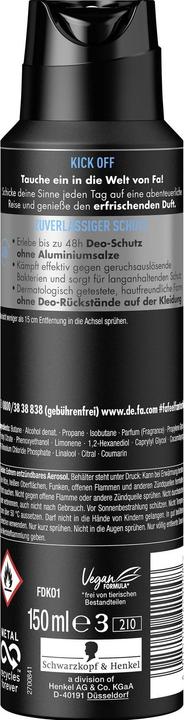 Actual product image Fa Deo Spray Men Kick-Off 150 ml (Spray, 150 ml)