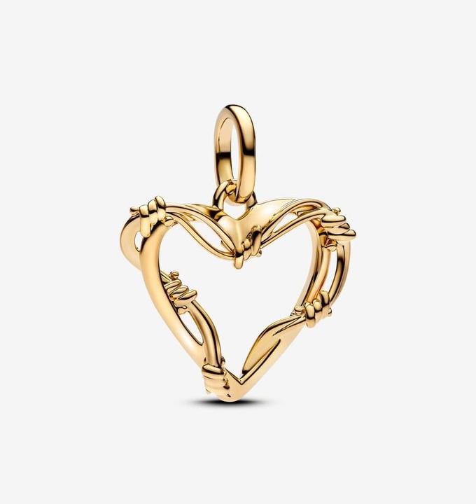 Image du produit Pandora Medallions Wire Heart dangle Charm (Plaqué or 14 carats)