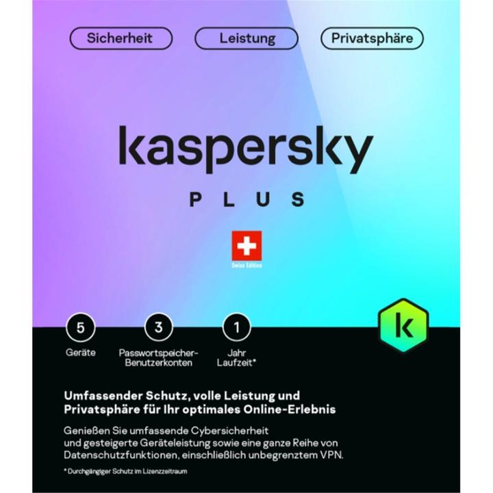 Kaspersky Plus (5 PC) (1 User, 12 months)