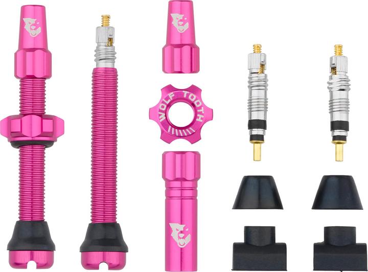 Wolf Tooth Tubeless Valve Stem Ventile, Presta, 44mm, 2 Stk., pink