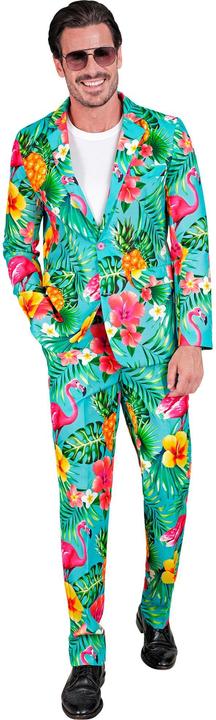 Widmann Party Fashion Anzug mit Neon Flamingo Muster Jackett & Hose
