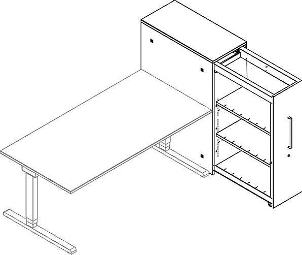 Image du produit Mauser Armoire à tiroirs hauts (43,5 x 80 x 125 cm)