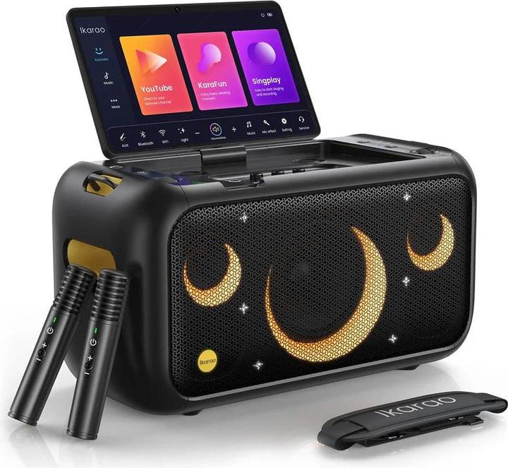 Actual product image Ikarao Karaoke box Break X1 13" screen 2 microphones, 800W