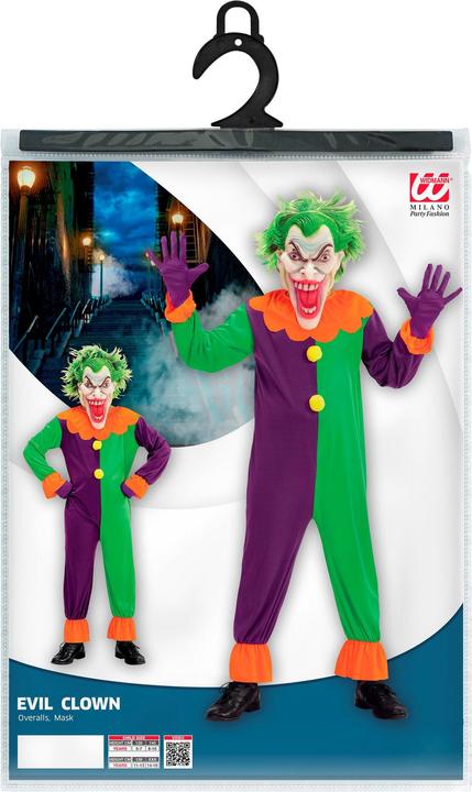 Immagine prodotto Widmann Costume da Joker malvagio per bambini con tuta e maschera (128, 140, 158, 164)